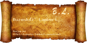 Buzeskó Lambert névjegykártya
